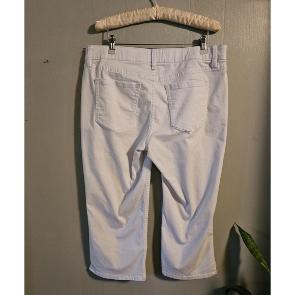 Liz Claiborne Classic Sz‎ 14 Stretch White Cropped Jeans - Picture 5 of 9